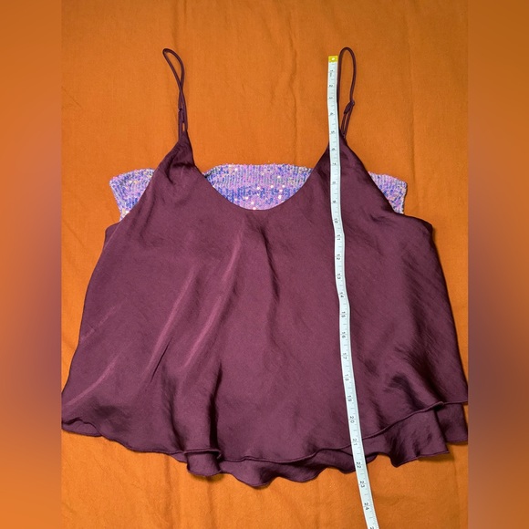 NWT Free People Intimately Womens Purple Sequined Layering Camisole Top Size-M - Picture 3 of 10